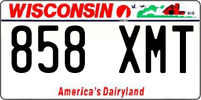 WI license plate 858XMT