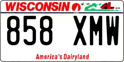 WI license plate 858XMW