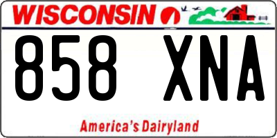WI license plate 858XNA
