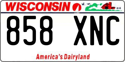 WI license plate 858XNC