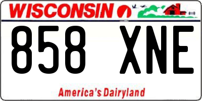 WI license plate 858XNE