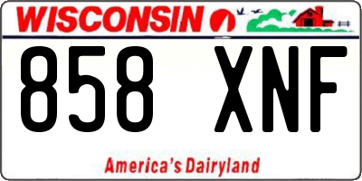 WI license plate 858XNF