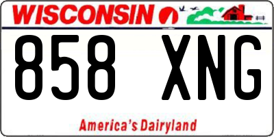 WI license plate 858XNG