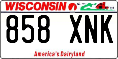 WI license plate 858XNK