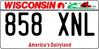 WI license plate 858XNL