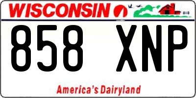 WI license plate 858XNP