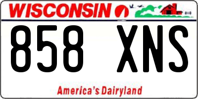 WI license plate 858XNS