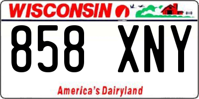 WI license plate 858XNY