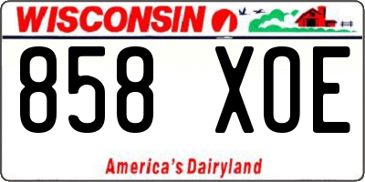 WI license plate 858XOE