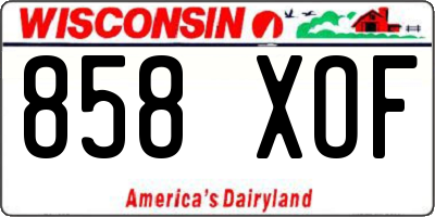 WI license plate 858XOF