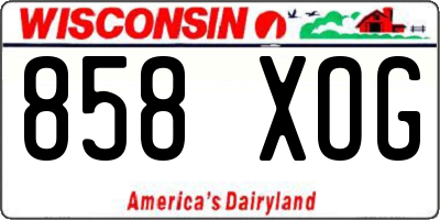 WI license plate 858XOG