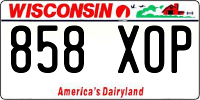 WI license plate 858XOP