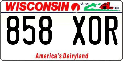 WI license plate 858XOR
