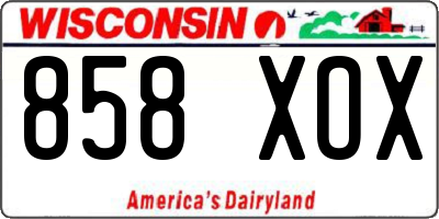 WI license plate 858XOX