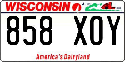 WI license plate 858XOY