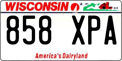 WI license plate 858XPA