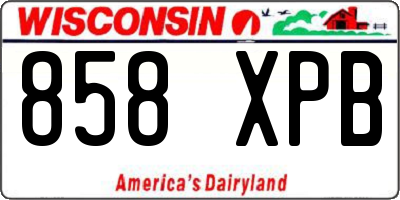 WI license plate 858XPB
