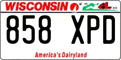 WI license plate 858XPD
