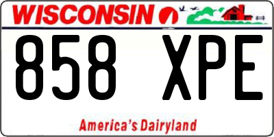 WI license plate 858XPE
