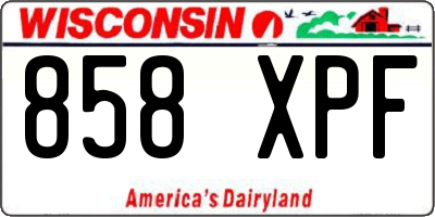 WI license plate 858XPF