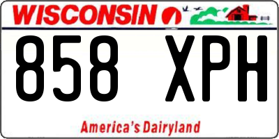 WI license plate 858XPH