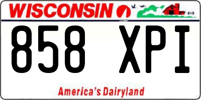 WI license plate 858XPI