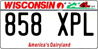 WI license plate 858XPL