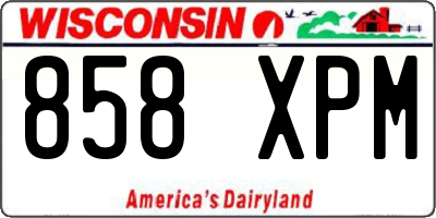 WI license plate 858XPM