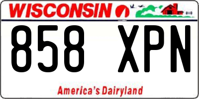 WI license plate 858XPN