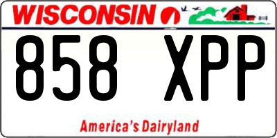 WI license plate 858XPP