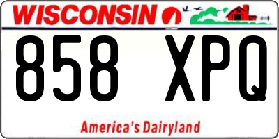 WI license plate 858XPQ
