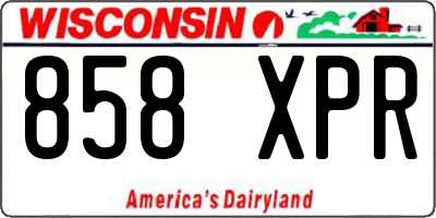 WI license plate 858XPR