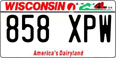 WI license plate 858XPW