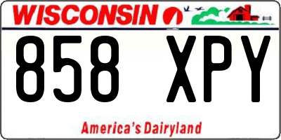 WI license plate 858XPY