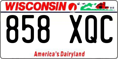 WI license plate 858XQC