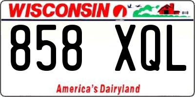 WI license plate 858XQL