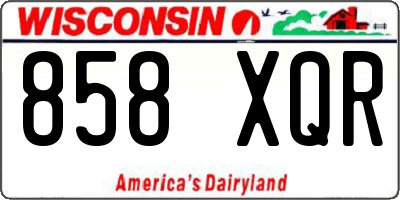 WI license plate 858XQR