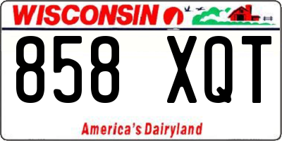 WI license plate 858XQT