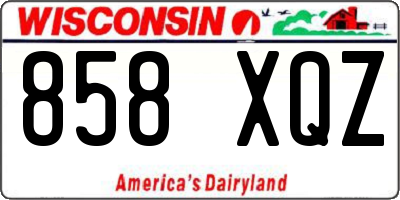 WI license plate 858XQZ