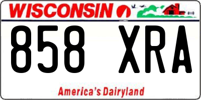 WI license plate 858XRA
