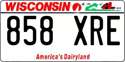 WI license plate 858XRE
