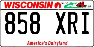 WI license plate 858XRI