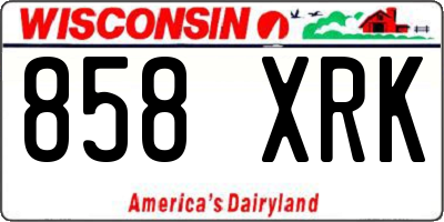 WI license plate 858XRK