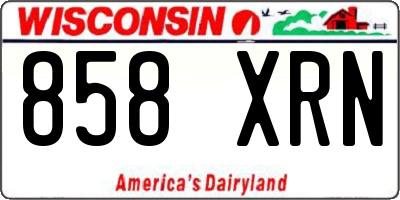 WI license plate 858XRN