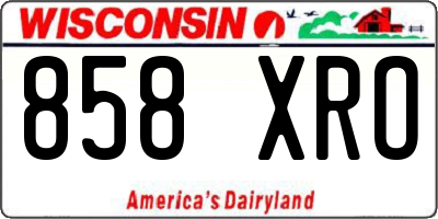 WI license plate 858XRO
