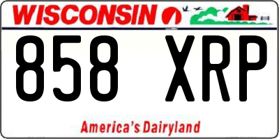 WI license plate 858XRP