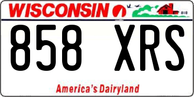 WI license plate 858XRS