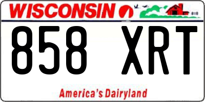 WI license plate 858XRT