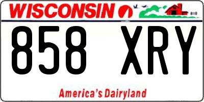 WI license plate 858XRY