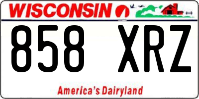 WI license plate 858XRZ